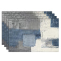 Emvency Farmhouse Placemats Set of 4, 12x18 Inch, Abstract Blue Grey