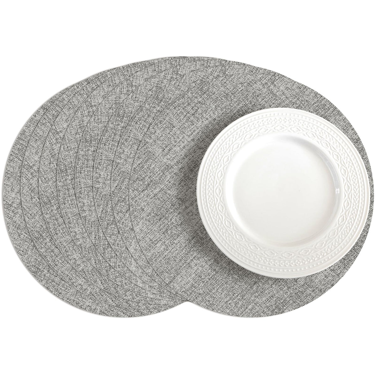 Romanstile Faux Leather Vinyl Placemats Set of 6, Dark Green