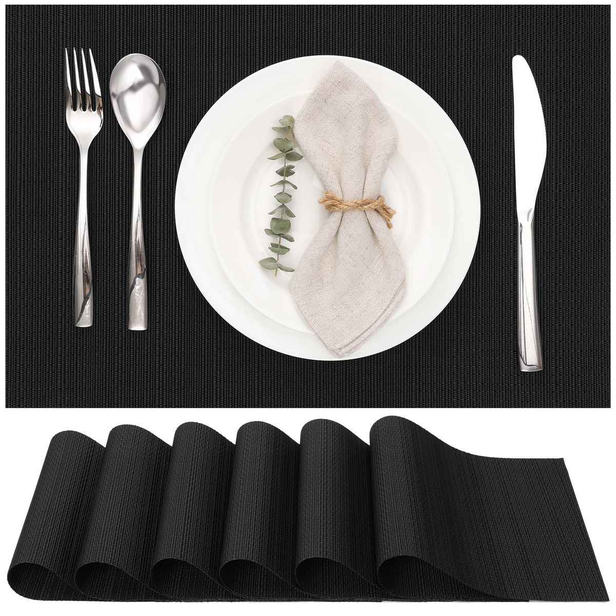 Myir JUN Orange Placemats Set of 8 for Dining Table Thanksgiving Placemats