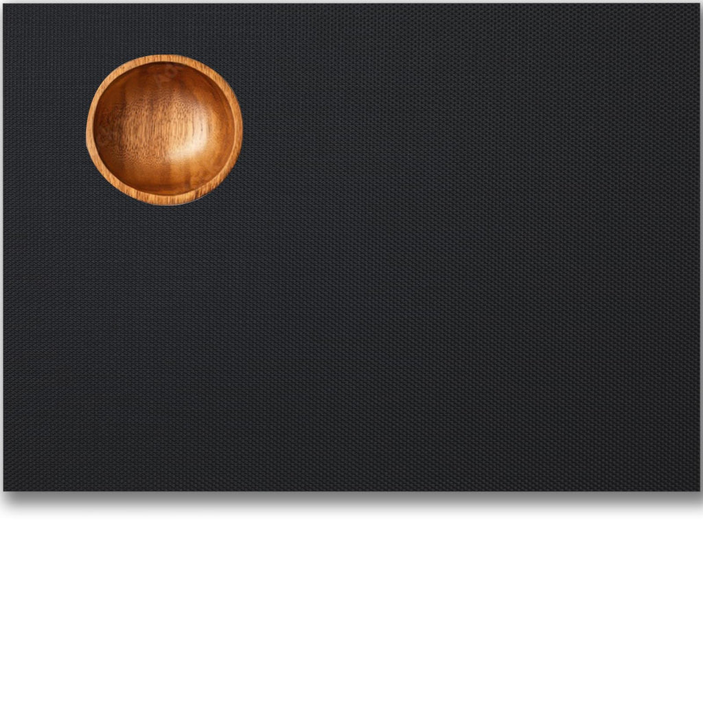 Placemats Set of 4 - Easy Clean Woven Vinyl Placemats for Dining Table, Indoor/Outdoor Place Mats, Washable PVC Table Mats（Caramel）