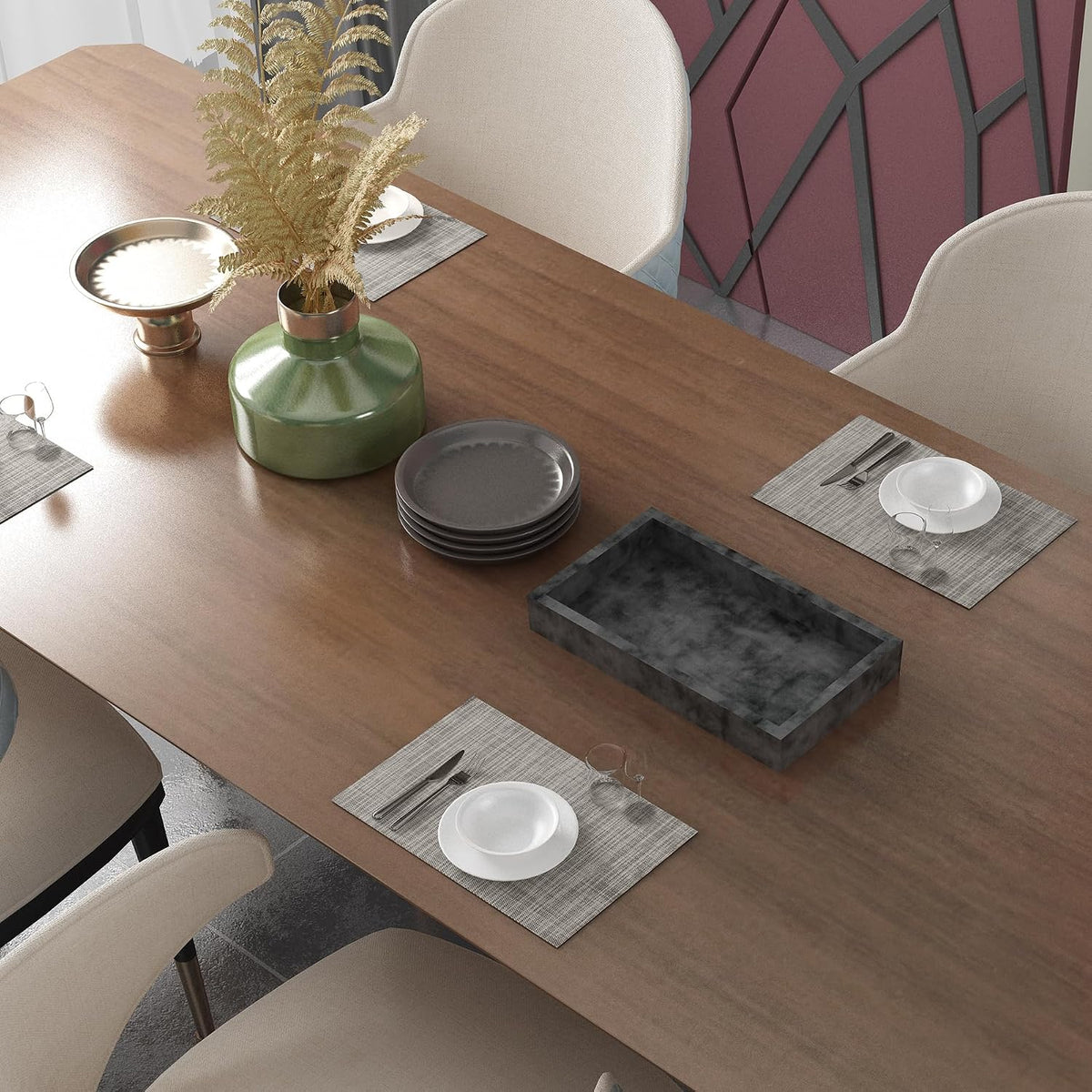 Placemats Set of 4 Washable Indoor(Beige)