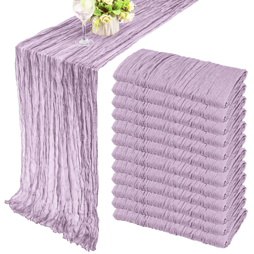 35x72 Inch Sage Green Cheesecloth Table Runner Fall Boho Wedding Decor