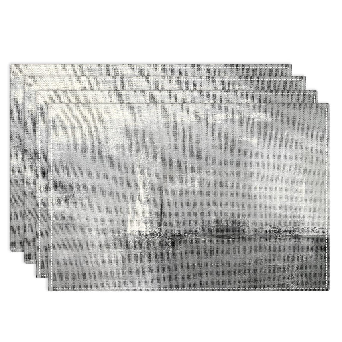 Emvency Farmhouse Placemats Set of 4, 12x18 Inch, Modern Abstract