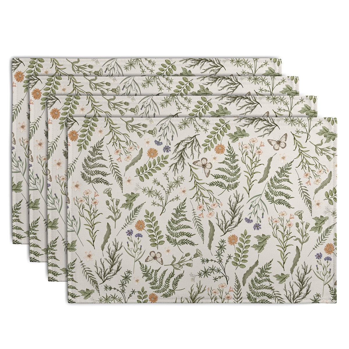 Rustic Daisy Placemats Set of 4 Vintage Flower Vases Wood Grain Linen Table Mats 12x18 Inch Summer Floral Wooden Board Farmhouse Washable Place Mat for Party Kitchen Dining Outdoor Indoor Decor