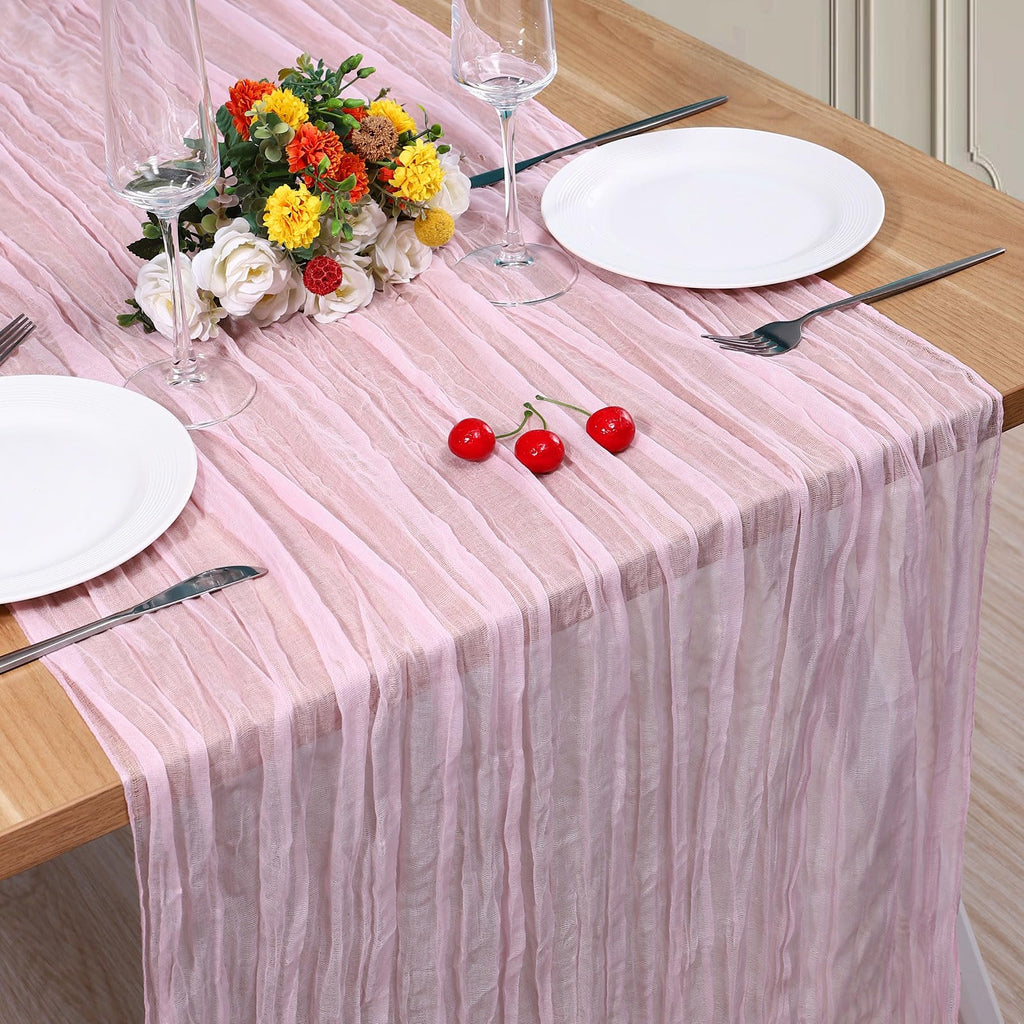 12 Pack Cheesecloth Table Runner, Runner Gauze Boho Wedding Decor Romantic Table Runner for Wedding Birthday Party(35" x 118") (Terracotta)