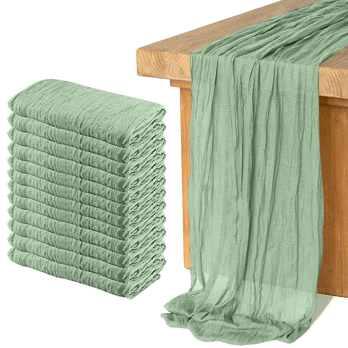 12 Pack Cheesecloth Table Runner, Runner Gauze Boho Wedding Decor Romantic Table Runner for Wedding Birthday Party(35" x 118") (Terracotta)