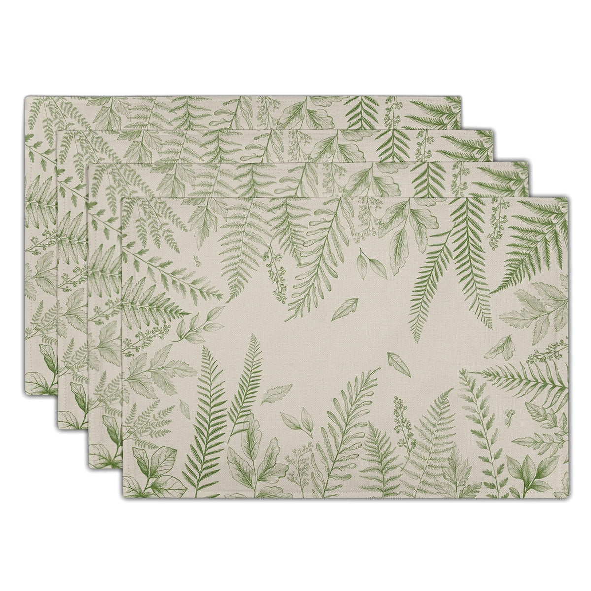 Blue Floral Branches Placemats Set of 4 ，12 x 18 Inch Chinoiserie Table Mats Washable Heat Resistant Linen Fabric Rectangle Place Mat for Indoor Outdoor Kitchen Dining Home Decor