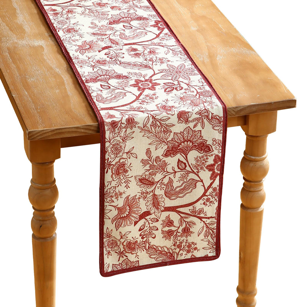 ISAENNE Designer French Linen Table Runner,71"x12"-Cornucopia