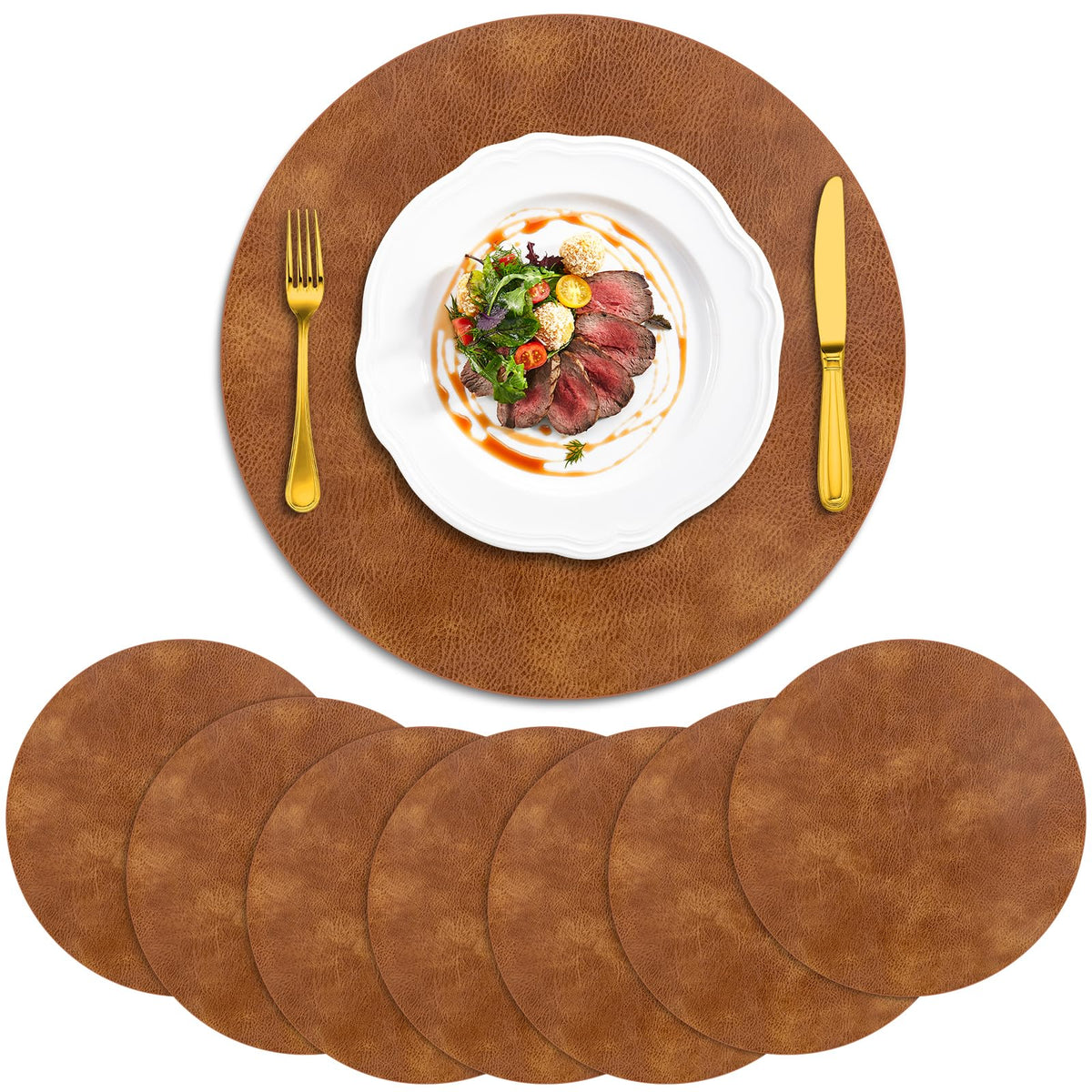 ADRIMER Placemats, Heat Resistant Oval Place Mats Set of 4 Easy to Clean