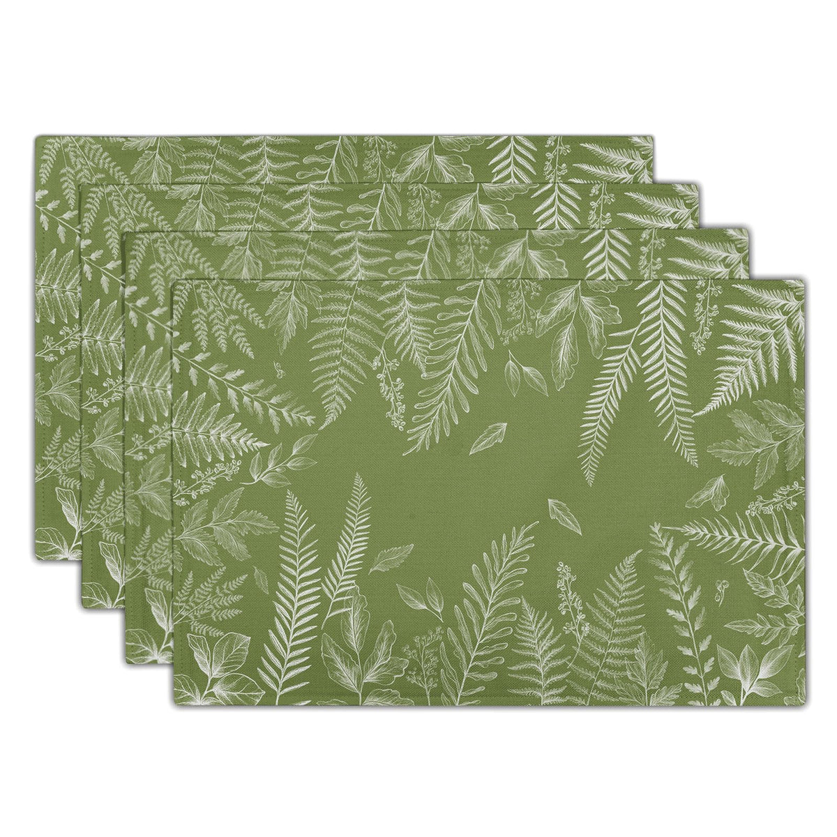 Blue Floral Branches Placemats Set of 4 ，12 x 18 Inch Chinoiserie Table Mats Washable Heat Resistant Linen Fabric Rectangle Place Mat for Indoor Outdoor Kitchen Dining Home Decor