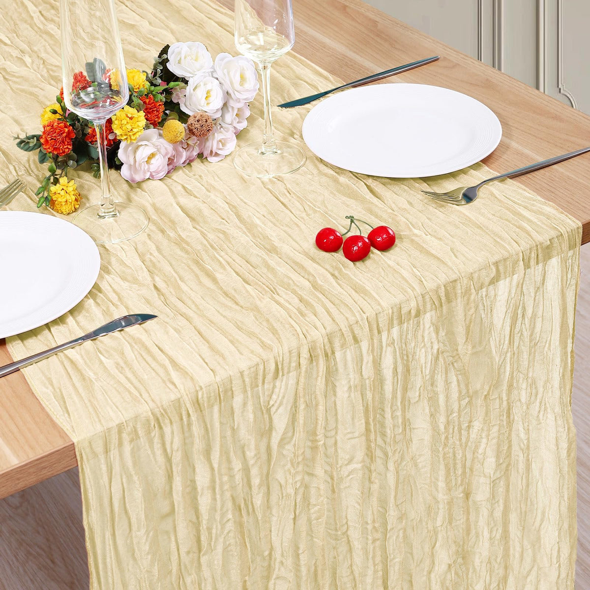 12 Pack Cheesecloth Table Runner, Runner Gauze Boho Wedding Decor Romantic Table Runner for Wedding Birthday Party(35" x 118") (Terracotta)