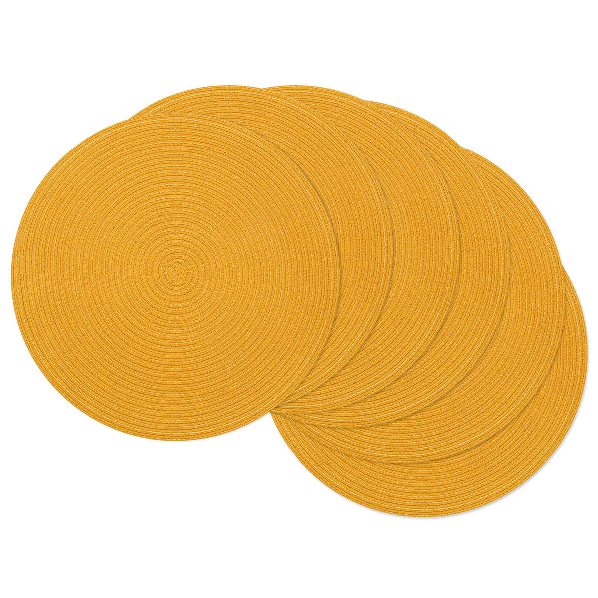 SHACOS Round Braided Placemats Set of 4 Dining Table Placemats 15 inch Circle Place Mats Easy to Clean Table Mats Indoor Outdoor, Blue Gray