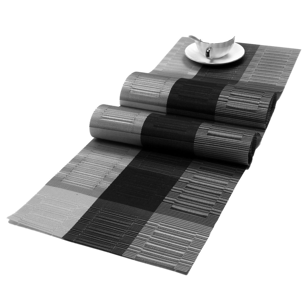 SHACOS Teal Blue Woven Placemats Set of 6 Place Mats for Dining Table