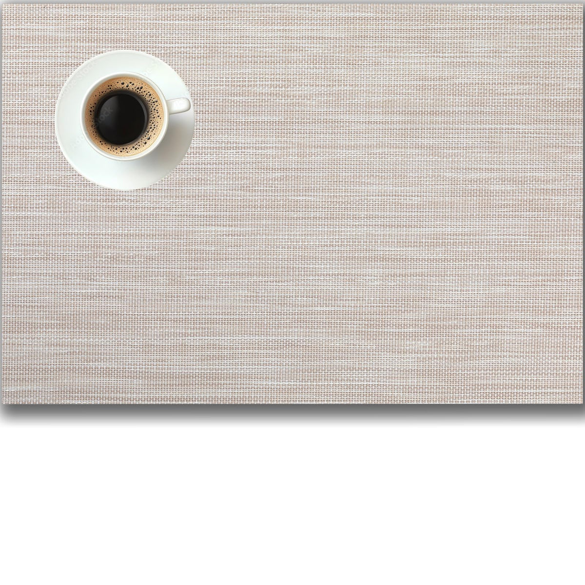 Placemats Set of 4 - Easy Clean Woven Vinyl Placemats for Dining Table, Indoor/Outdoor Place Mats, Washable PVC Table Mats（Caramel）