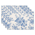 Kawani Blue White Floral Placemats Set of 4 Spring Summer Flower Branches Place Mats 12x18 Inch Chinoiserie Table Mats for Home Kitchen Party Decor