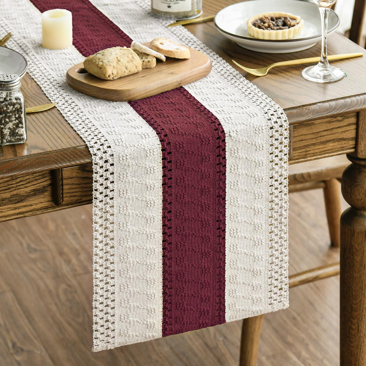 Artoid Mode Dark Grey Farmhouse Rustic Table Runner 12x72 Inch