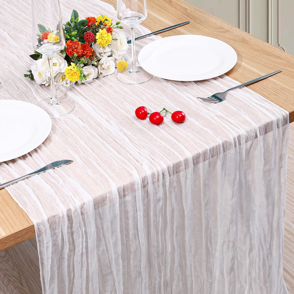 12 Pack Cheesecloth Table Runner, Runner Gauze Boho Wedding Decor Romantic Table Runner for Wedding Birthday Party(35" x 118") (Terracotta)
