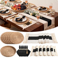 6 Sets Dining Table Decoration Boho Placemat, Khaki, 12x72