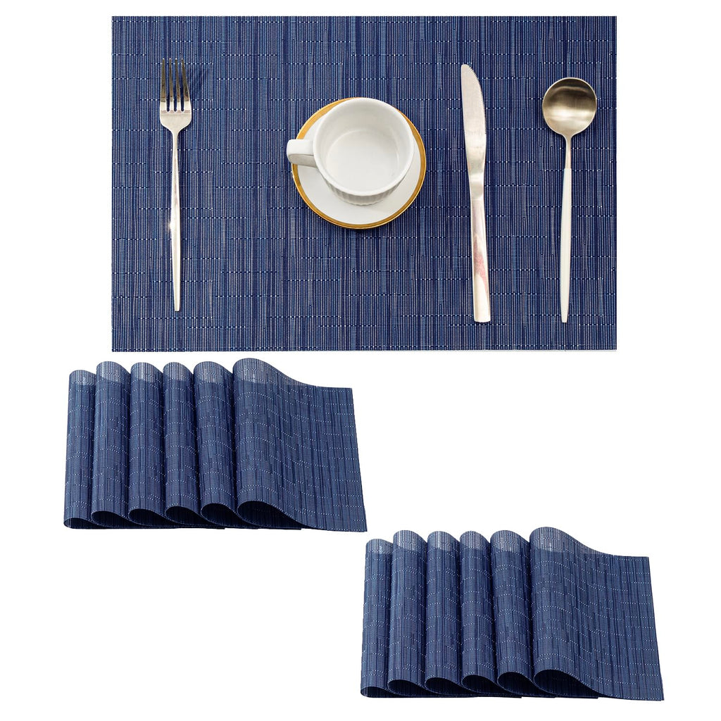 Leetaltree Light Brown Placemats Set of 8 - Heat Resistant Woven Vinyl