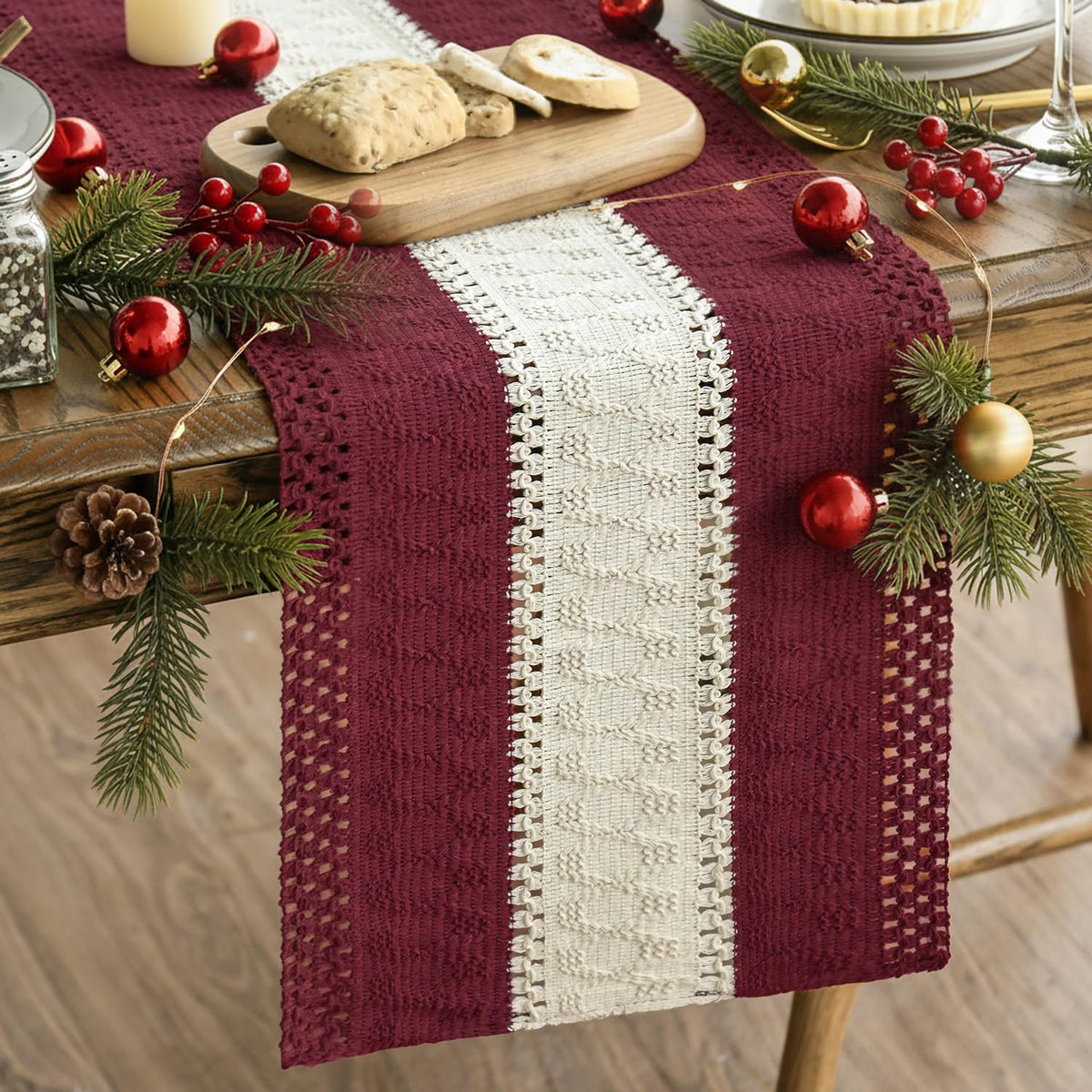 Artoid Mode Dark Grey Farmhouse Rustic Table Runner 12x72 Inch