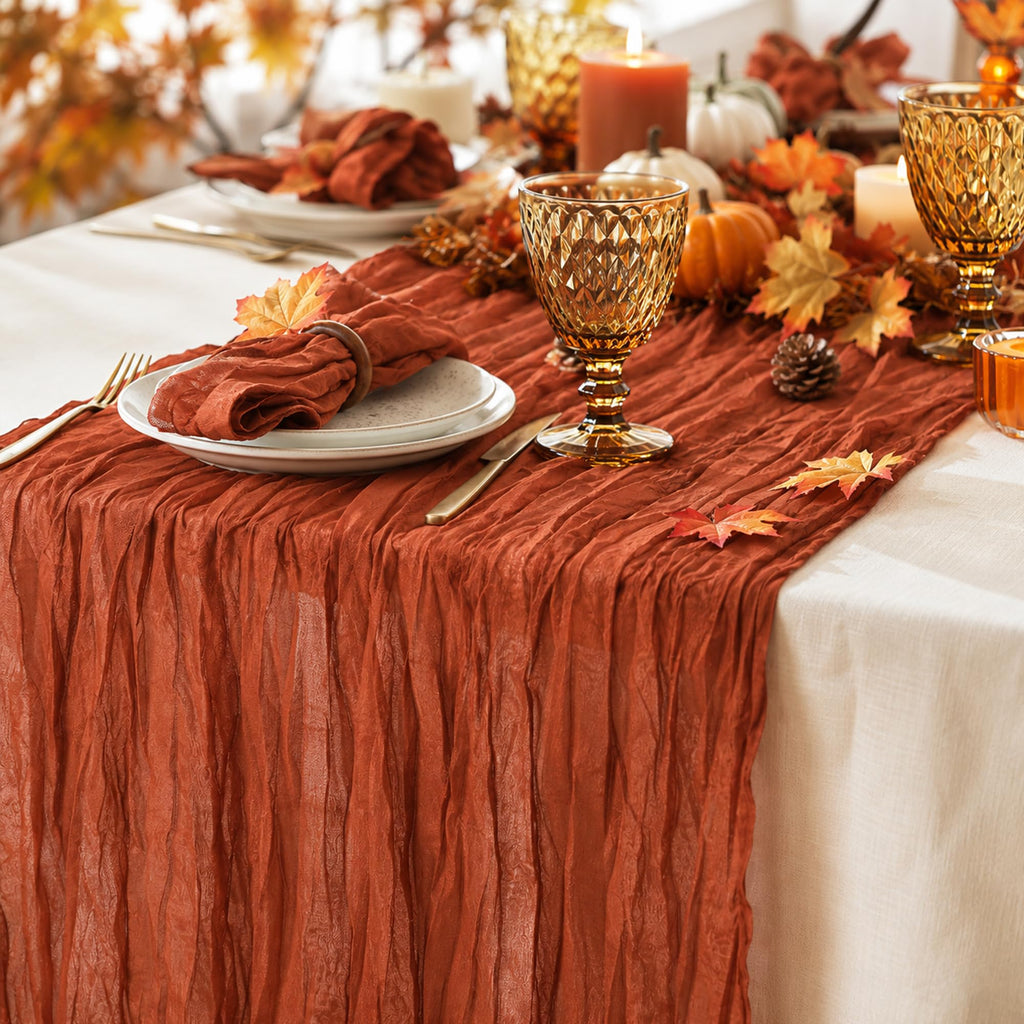 3 Pack Sage Green Cheesecloth Table Runner 120 Inch Boho Wedding Decor