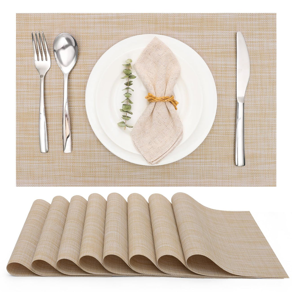 Myir JUN Orange Placemats Set of 8 for Dining Table Thanksgiving Placemats