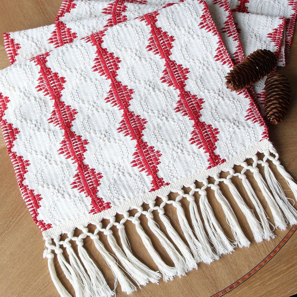 FEXIA Boho Table Runner for Fall Home Decor 12x108 Rustic with Tassels