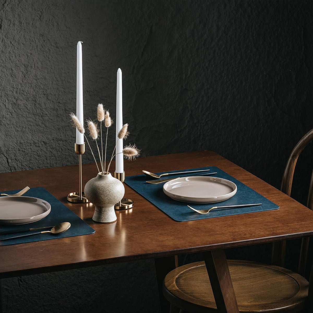 DOLOPL Placemats Set of 8, Reversible Dual-Color Faux Leather Place Mats