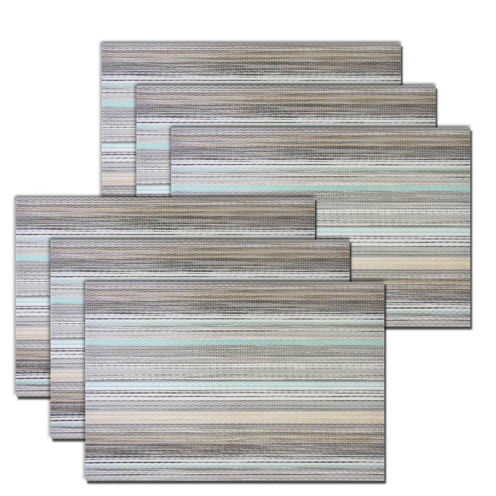 PIGCHCY Placemats,Durable Placemats for Dining Table,Washable Woven Vinyl Kitchen Placemats Set of 4 (Brown)