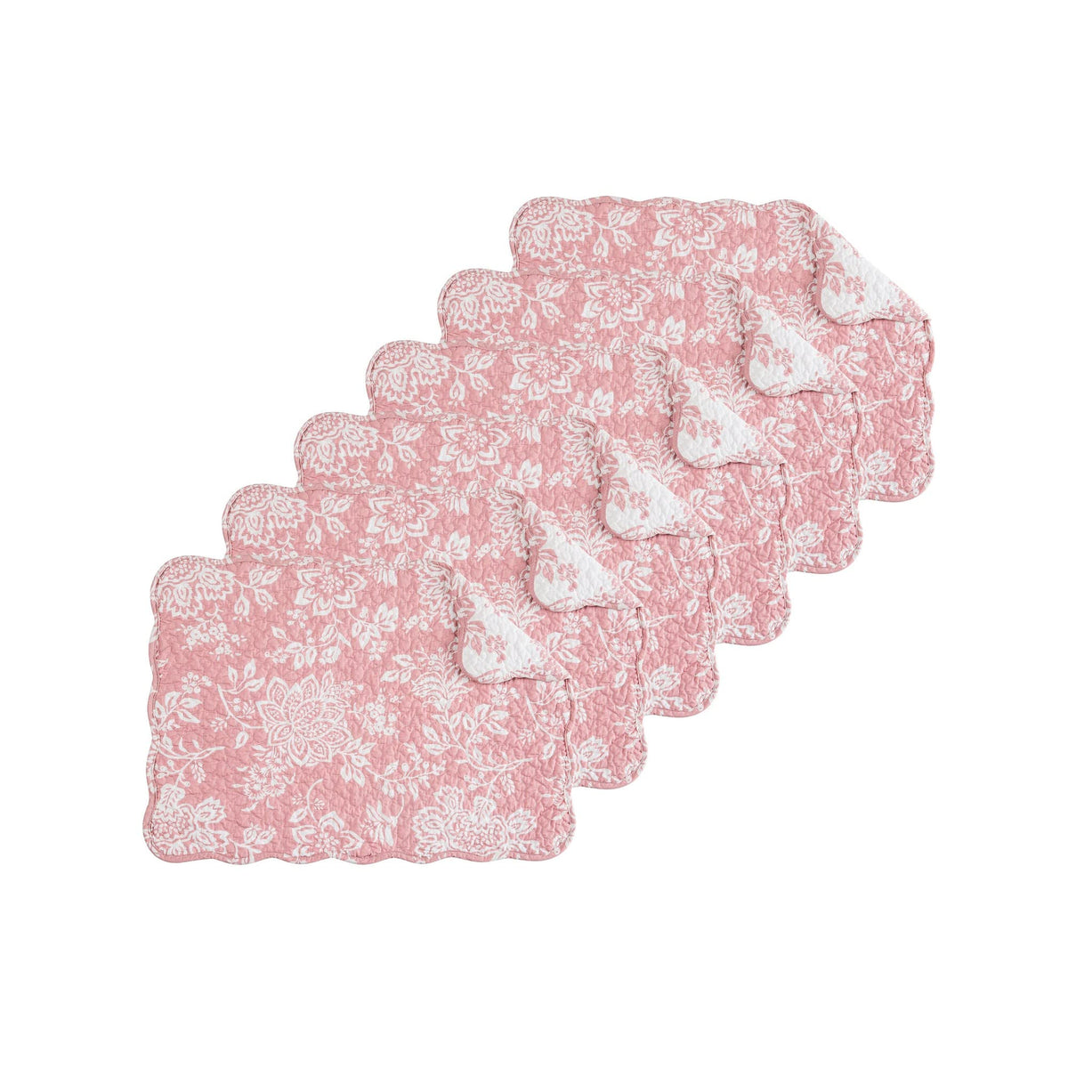 Bailey Vintage Quilted 100% Cotton Set of 6 Placemats 13" x 19"