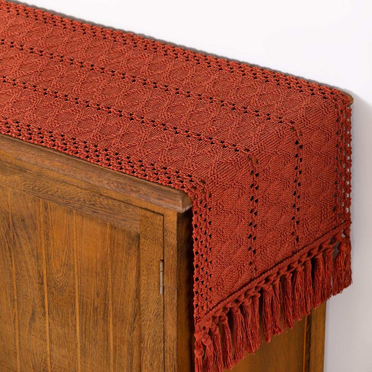 Boho Table Runner Fall Farmhouse Burlap Dining Dresser Scarf Home Decor