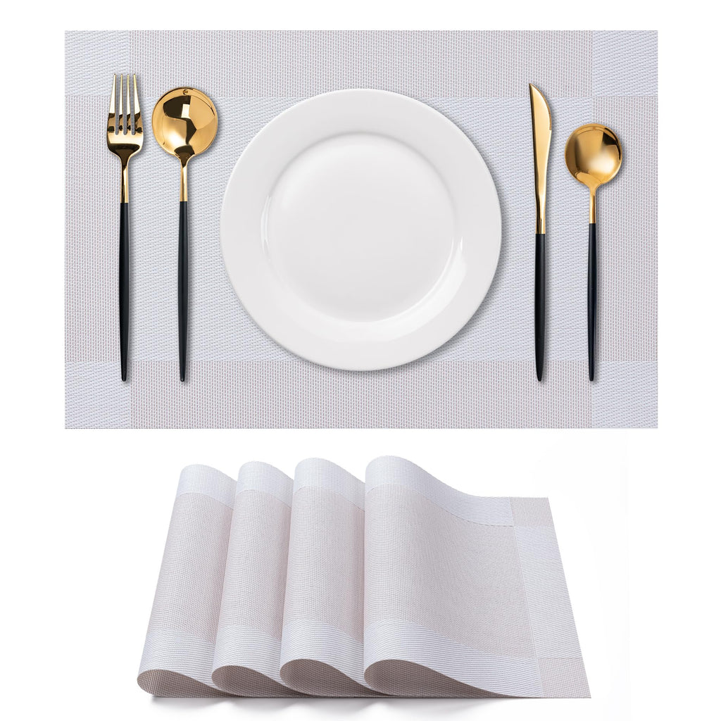 Placemats Set of 4 Washable Indoor(Beige)