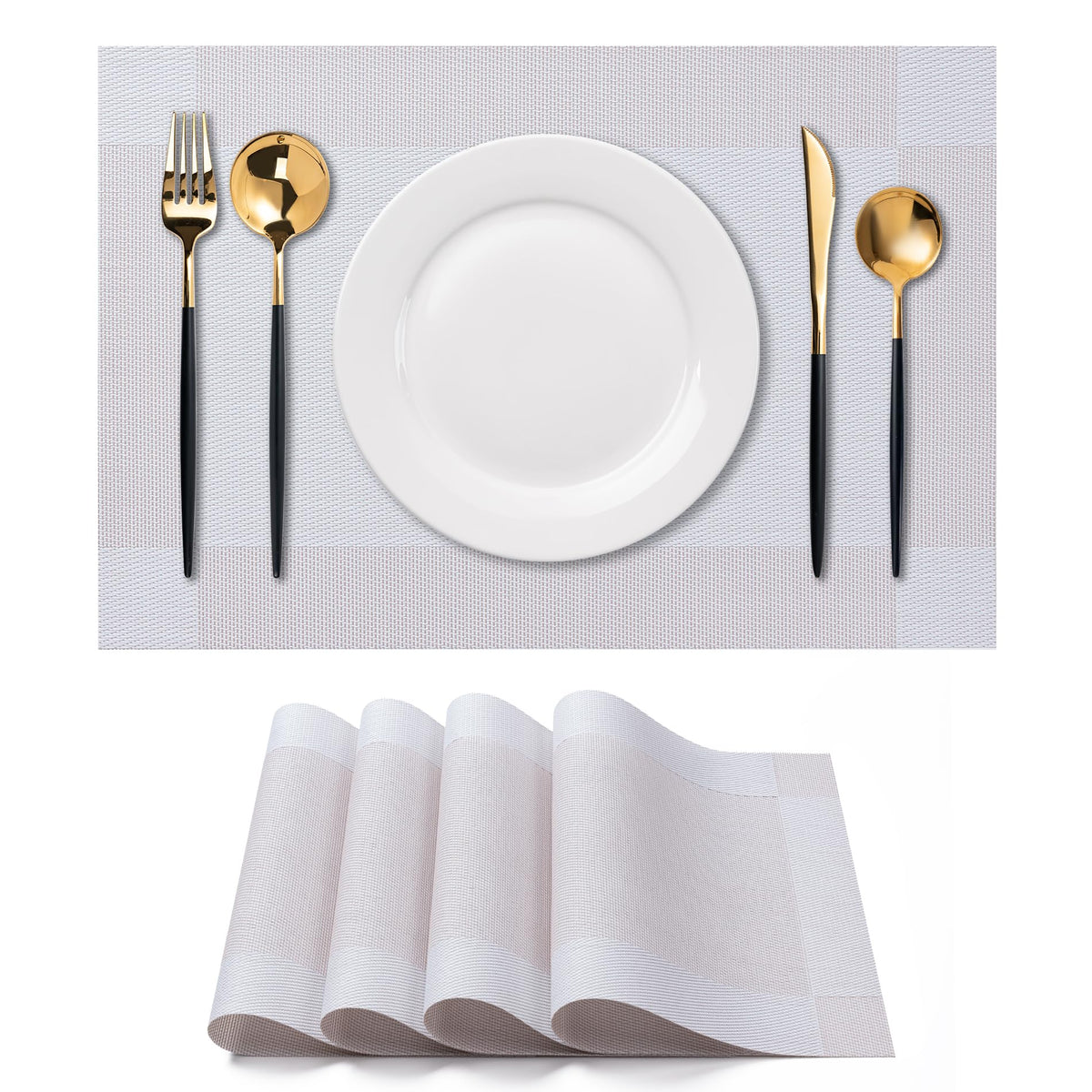 Placemats Set of 4 Washable Indoor(Beige)