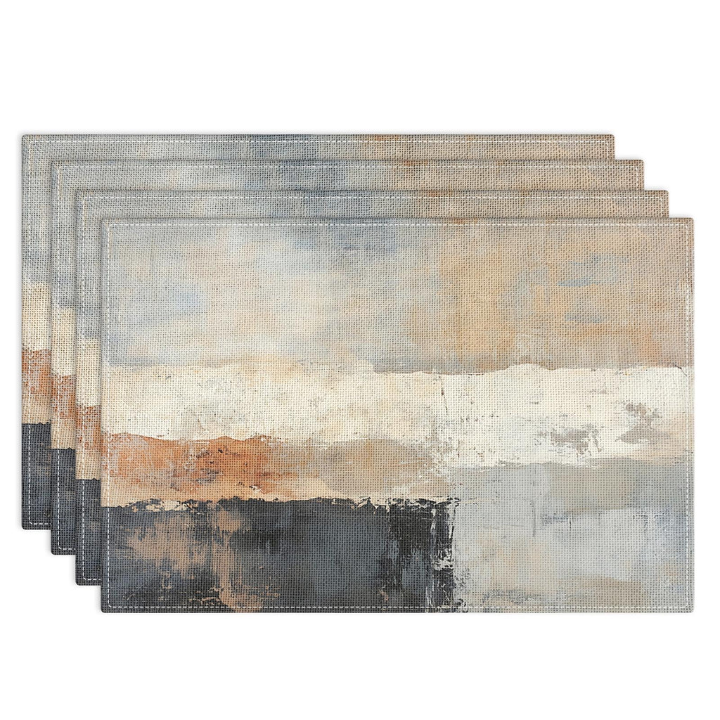 Emvency Farmhouse Placemats Set of 4, 12x18 Inch, Modern Abstract