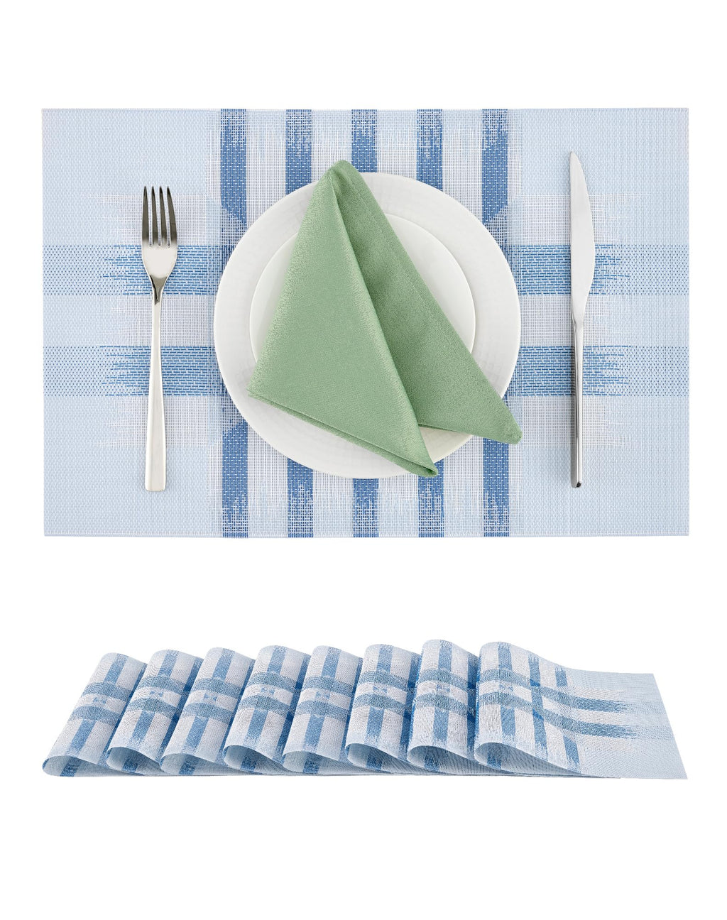 Leetaltree Light Brown Placemats Set of 8 - Heat Resistant Woven Vinyl