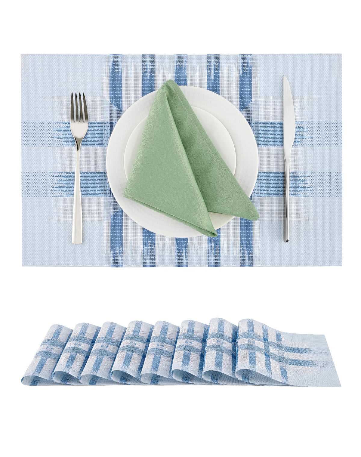 Leetaltree Light Brown Placemats Set of 8 - Heat Resistant Woven Vinyl
