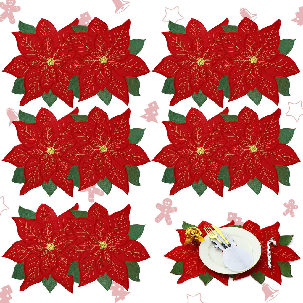 Yingzhao 6 Pcs Fall Leaf Placemats Thanksgiving Orange Table Placemats