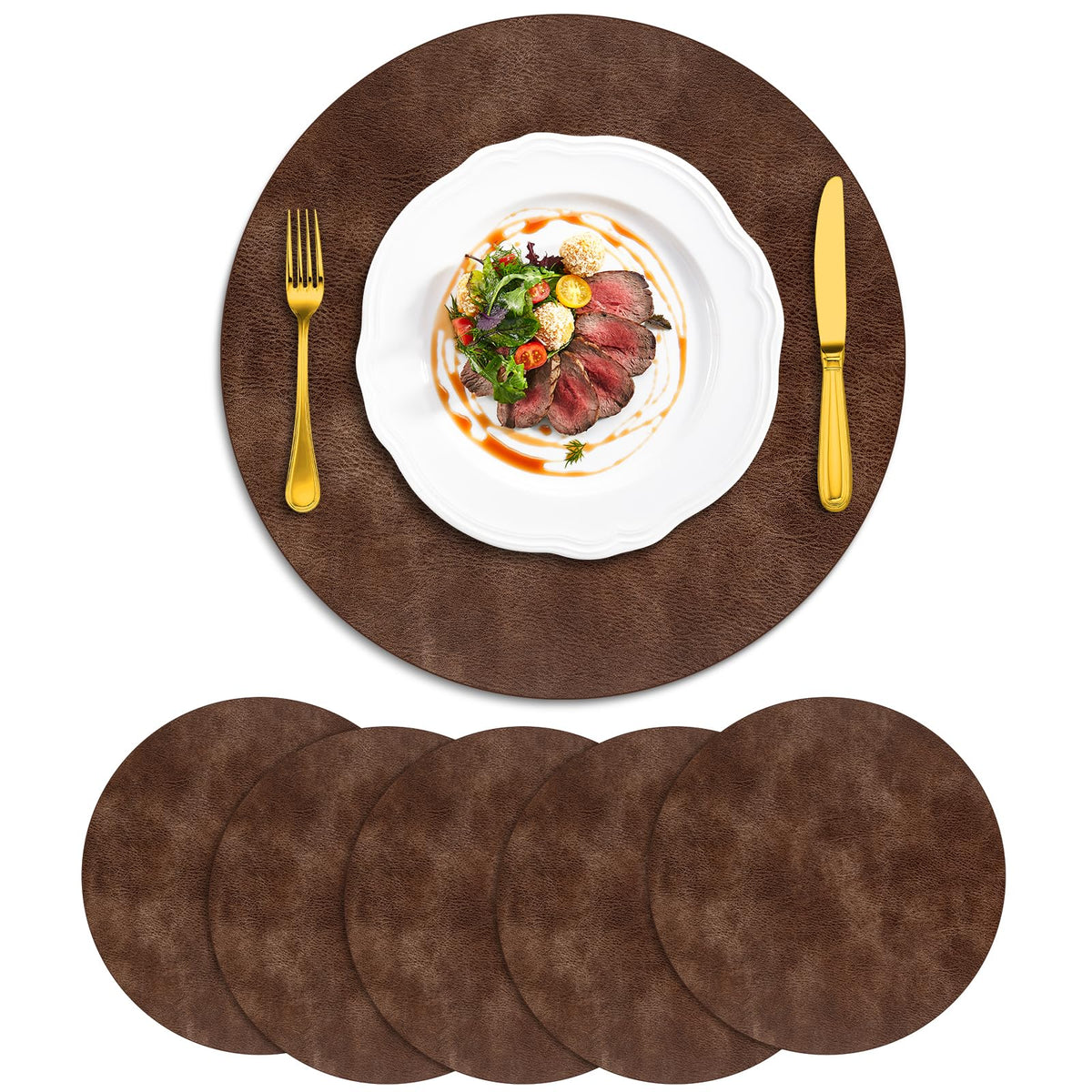 ADRIMER Placemats, Heat Resistant Oval Place Mats Set of 4 Easy to Clean