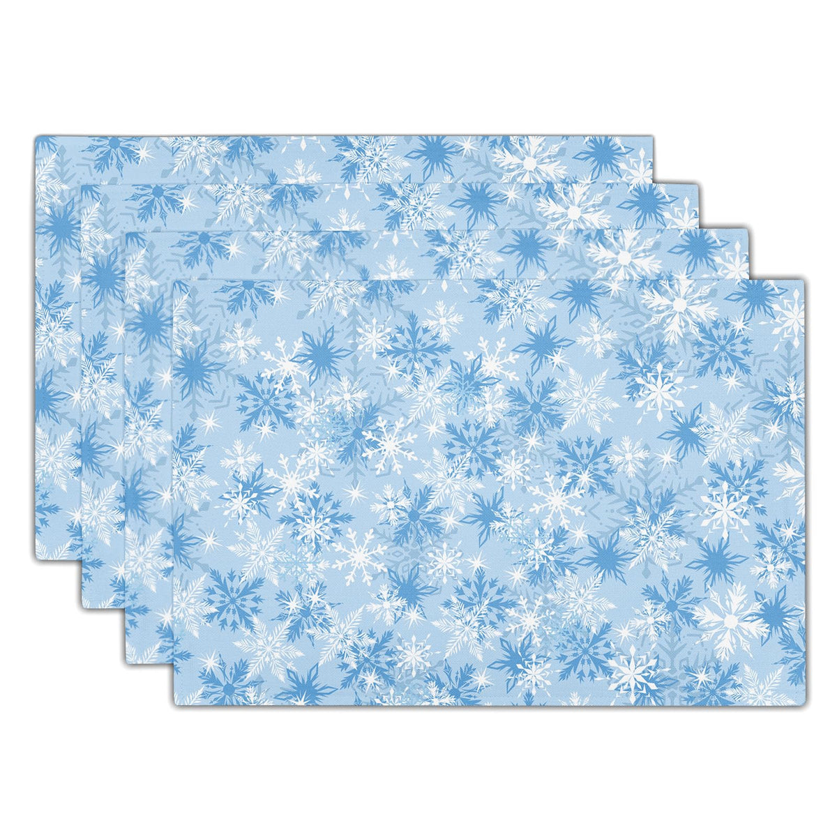 Kawani Blue White Floral Placemats Set of 4 Spring Summer Flower Branches Place Mats 12x18 Inch Chinoiserie Table Mats for Home Kitchen Party Decor