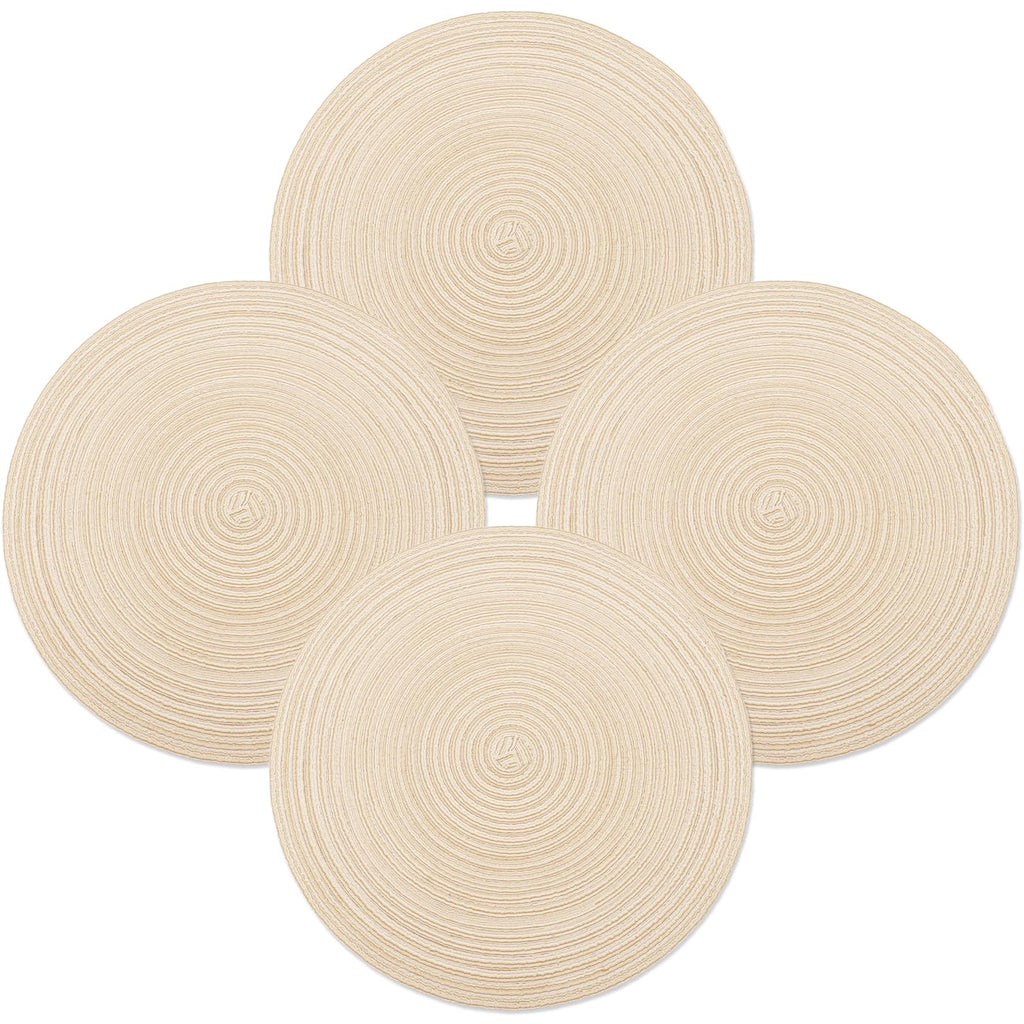 MIAOMIAO Round Placemats Set of 6 Braided Dining Table Kitchen Decor Mets