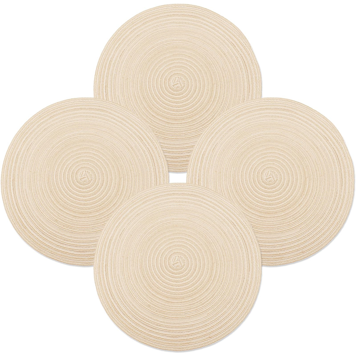 MIAOMIAO Round Placemats Set of 6 Braided Dining Table Kitchen Decor Mets