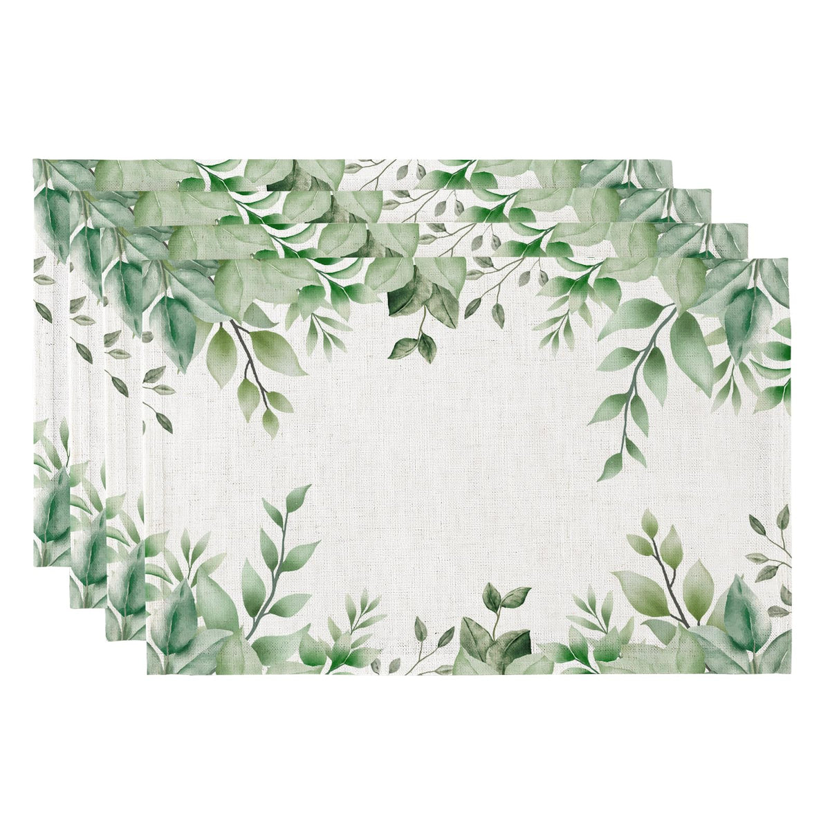 QIYI Boho Table Placemats Set of 4, 12"x18" Linen Place Mats, Wildflowers