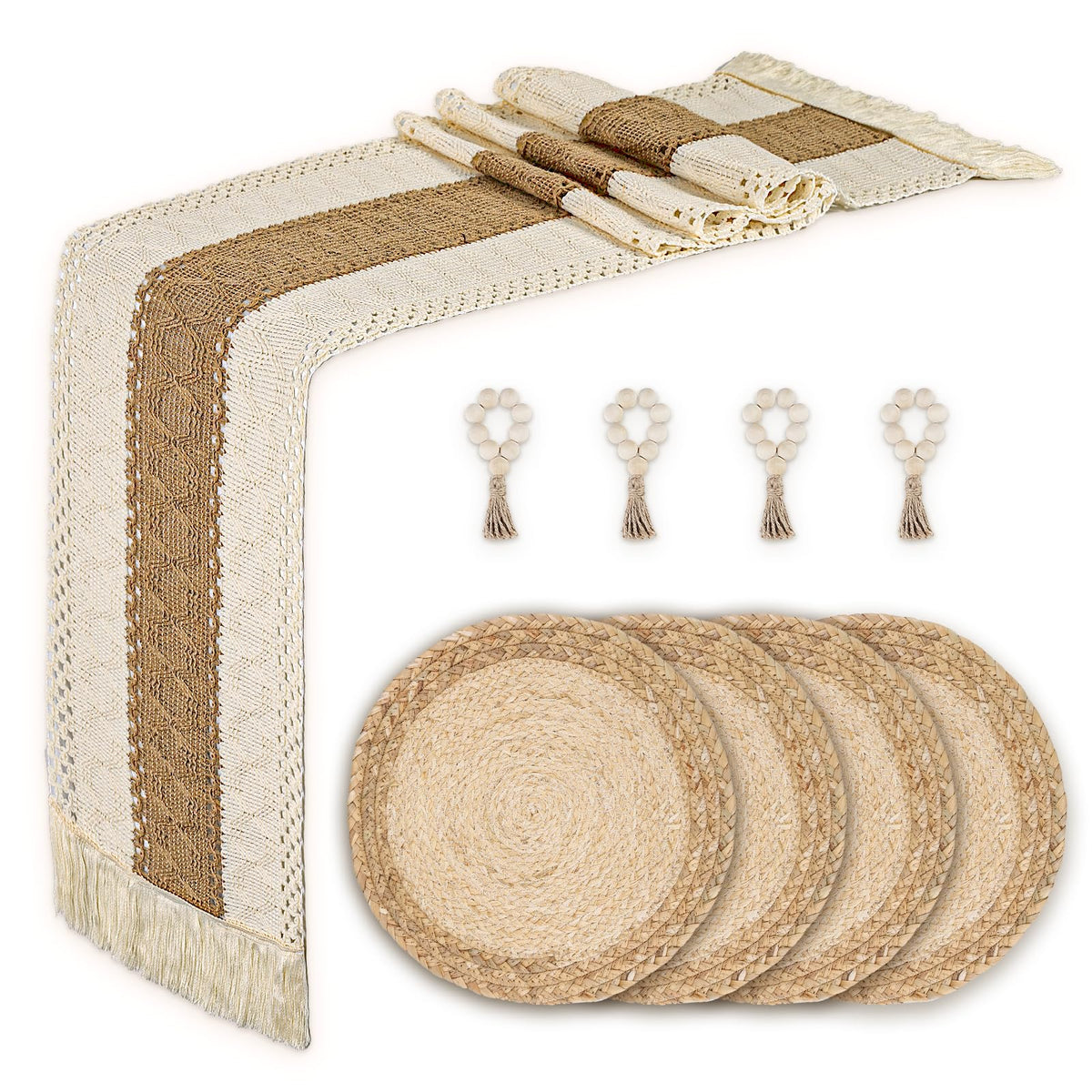 Placemats Set of 6 with 6 PCs Round Placemats and 6 PCs Table Mats