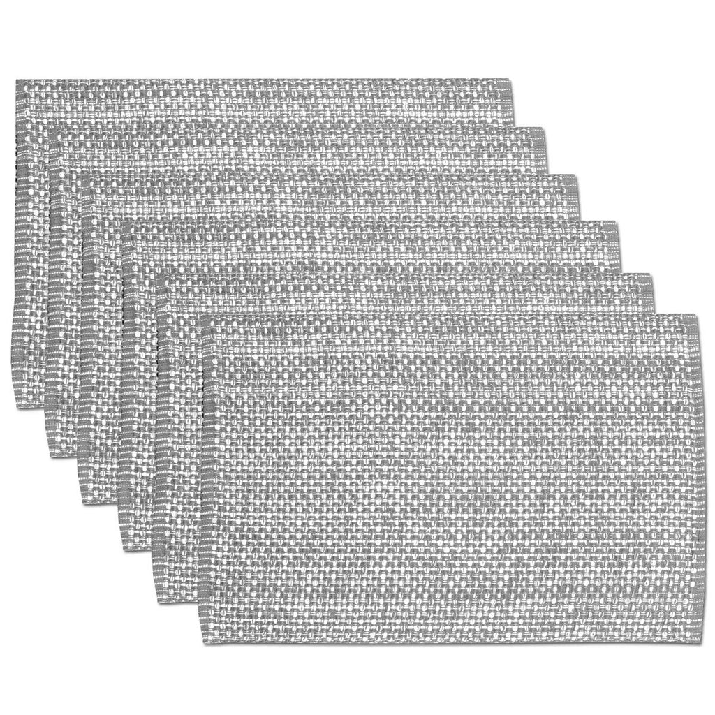 Sweet Home Collection 100% Cotton Placemats for Dining Room Rectangle Two Tone Woven Fabric 13" x 19" Soft Durable Table Mat Set, Set of 4, Eggshell