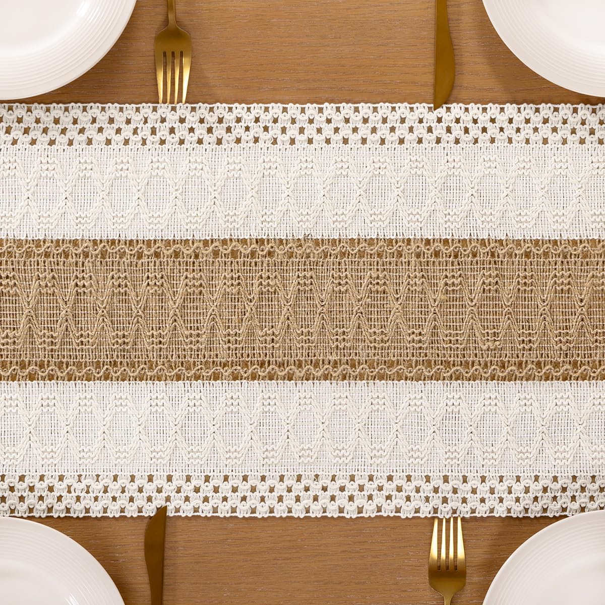 Boho Table Runner Fall Farmhouse Rustic Dining Dresser Scarf Home Decor