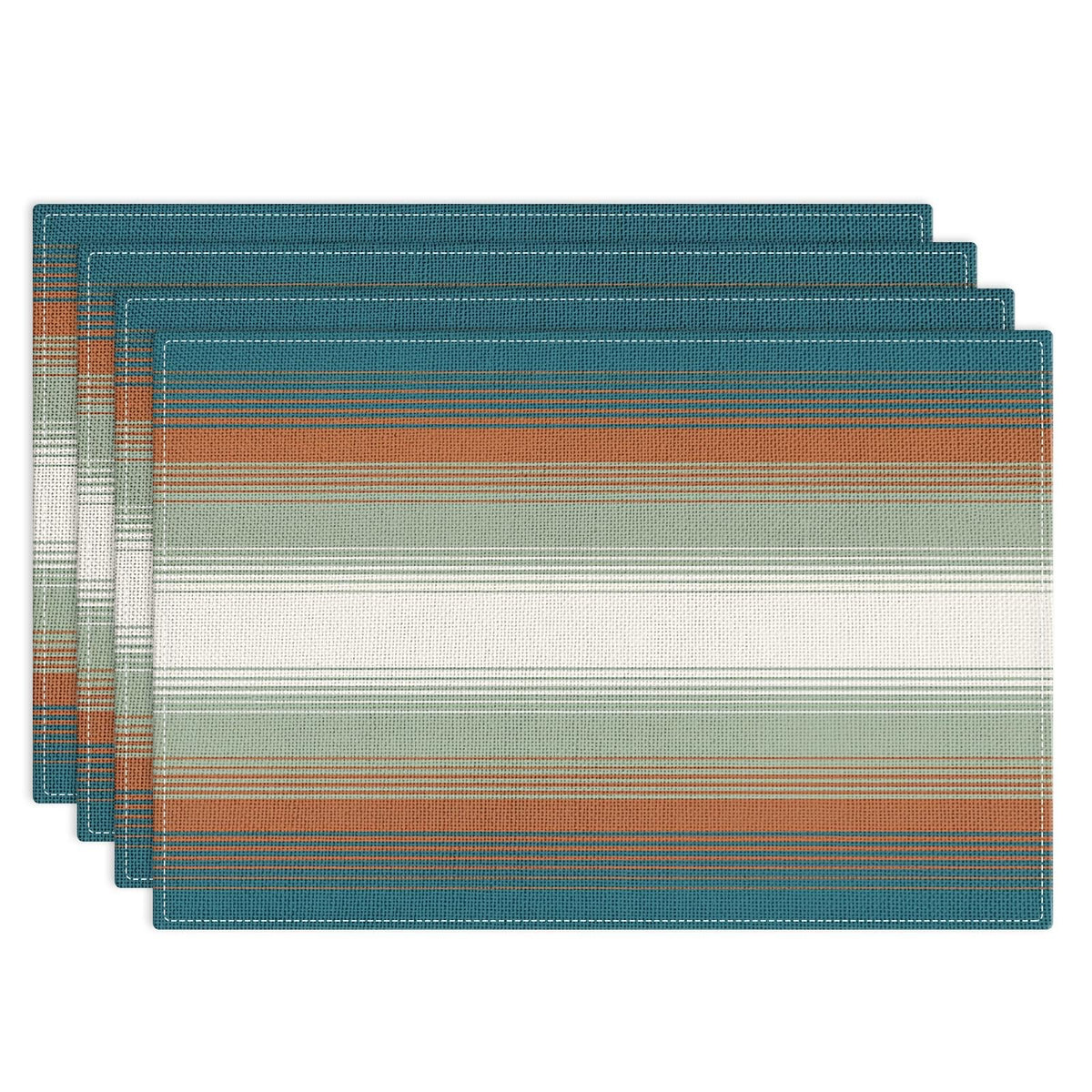 Emvency Farmhouse Placemats Set of 4, 12x18 Inch, Abstract Blue Grey