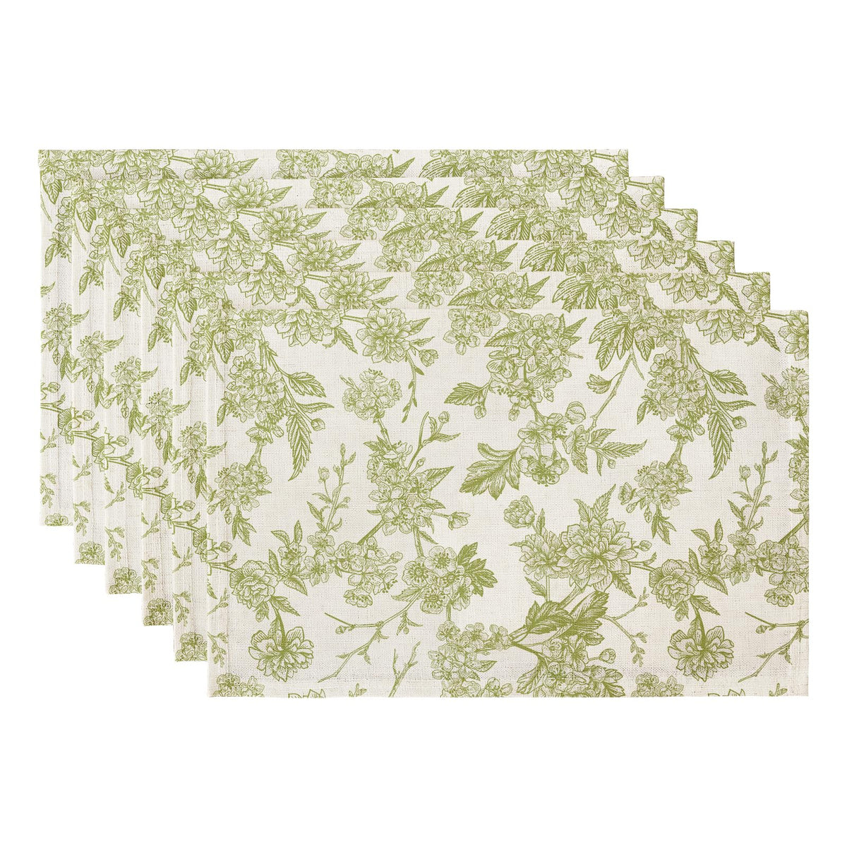 QIYI Boho Table Placemats Set of 4, 12"x18" Linen Place Mats, Wildflowers