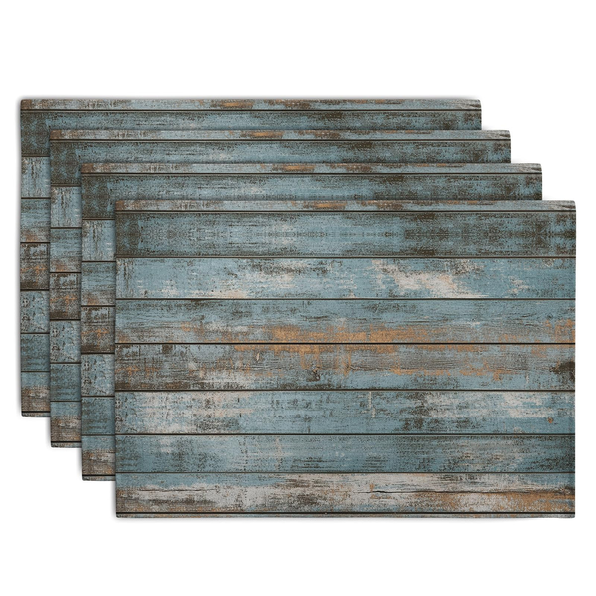 Rustic Daisy Placemats Set of 4 Vintage Flower Vases Wood Grain Linen Table Mats 12x18 Inch Summer Floral Wooden Board Farmhouse Washable Place Mat for Party Kitchen Dining Outdoor Indoor Decor