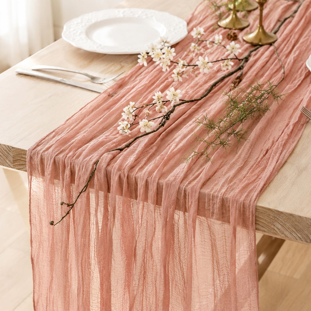 3 Pack Sage Green Cheesecloth Table Runner 120 Inch Boho Wedding Decor