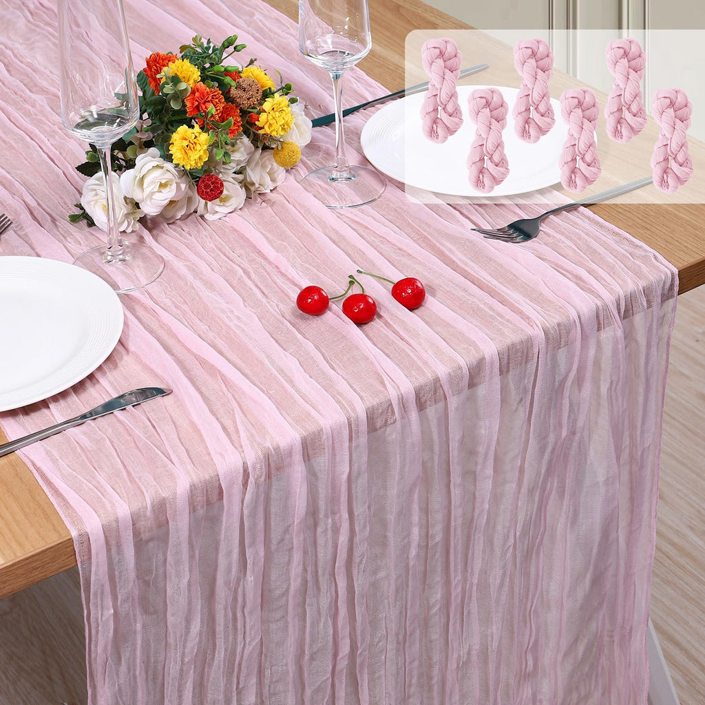 12 Pack Cheesecloth Table Runner, Runner Gauze Boho Wedding Decor Romantic Table Runner for Wedding Birthday Party(35" x 118") (Terracotta)